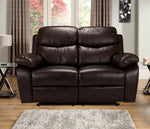 LEO-Two Seater Manual Recliner- Brown