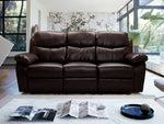 LEO Pure Cow Leather Recliner Sofa - Brown
