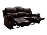 LEO Pure Cow Leather Recliner Sofa - Brown