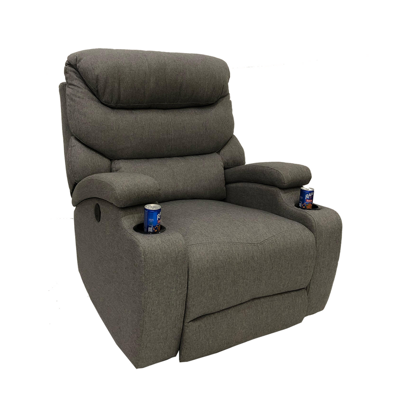 The Godfather Recliner Sofa - Grey Jute Fabric