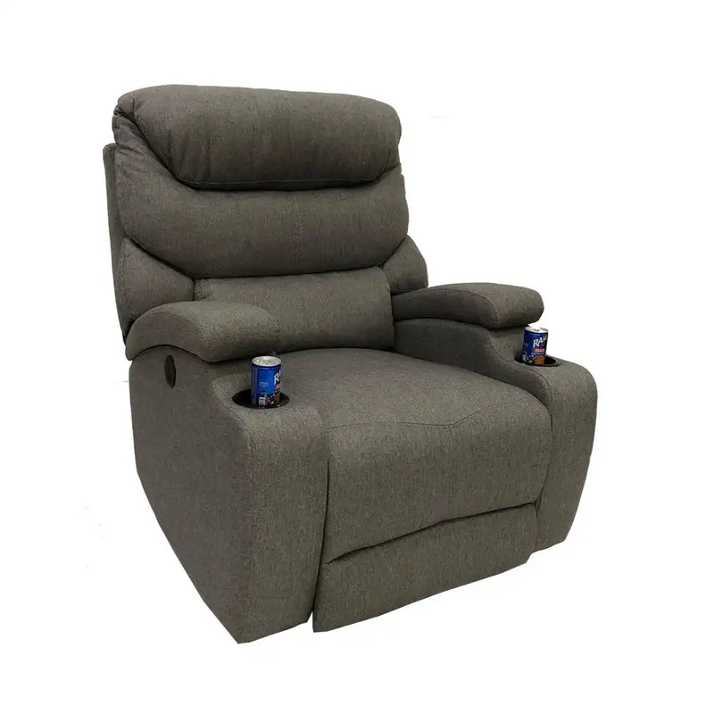 The Godfather Recliner Sofa - Grey Jute Fabric