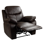 Leo Pure Leather Recliner- Brown