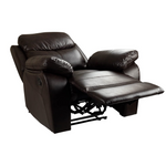 Leo Pure Leather Recliner- Brown