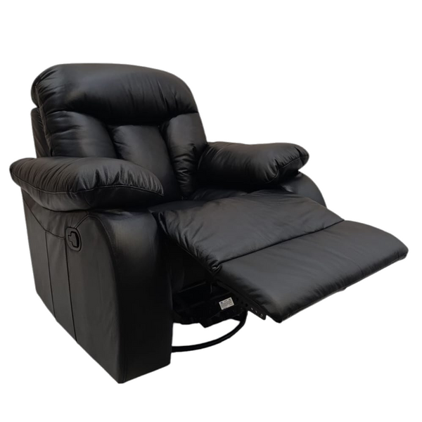 Henry Pure Leather Recliner - Rock & Revolve - Black