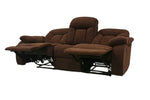 Henry Three Seater Recliner- Brown Sued Fabric