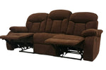 Henry Three Seater Recliner- Brown Sued Fabric