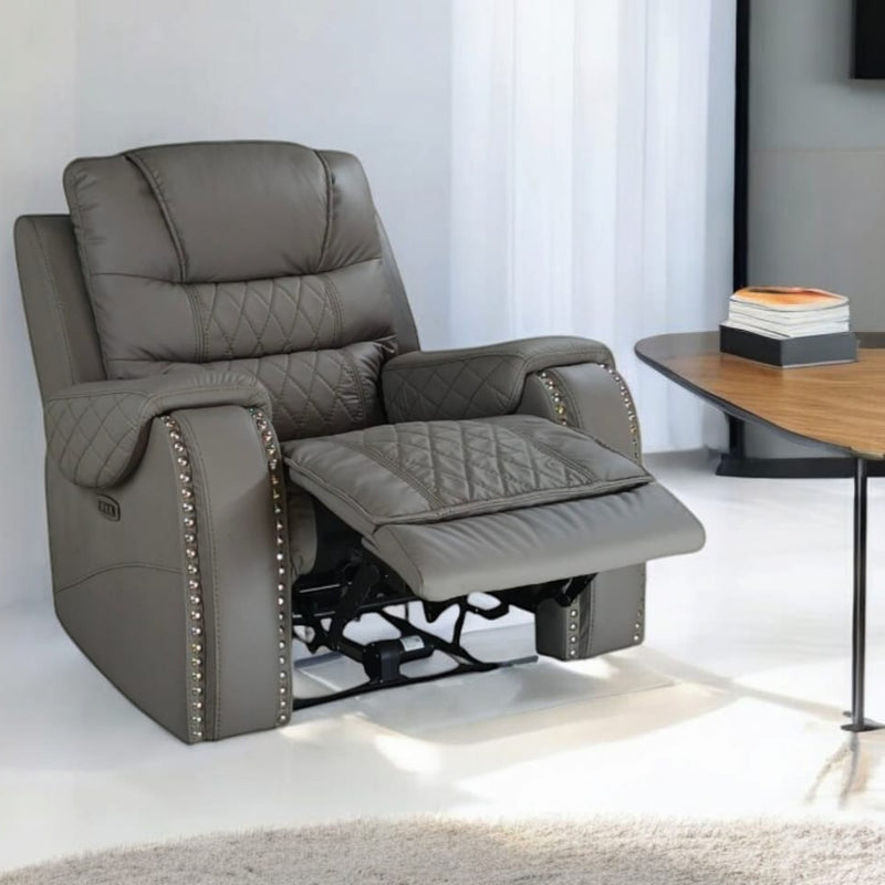 David Three Motor Electric Recliner - Grey