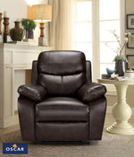 OSCAR BROWN PURE COW Leather + PVC Recliner Set Sofa Set 3+2+1 - interiorinsight.pk