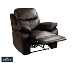 OSCAR BROWN PURE COW Leather + PVC Recliner Set Sofa Set 3+2+1 - interiorinsight.pk