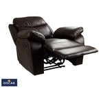 OSCAR BROWN PURE COW Leather + PVC Recliner Set Sofa Set 3+2+1 - interiorinsight.pk