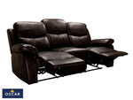 OSCAR BROWN PURE COW Leather + PVC Recliner Set Sofa Set 3+2+1 - interiorinsight.pk
