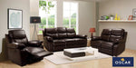 OSCAR BROWN PURE COW Leather + PVC Recliner Set Sofa Set 3+2+1 - interiorinsight.pk