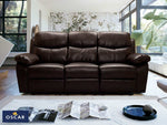 OSCAR BROWN PURE COW Leather + PVC Recliner Set Sofa Set 3+2+1 - interiorinsight.pk
