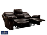 OSCAR BROWN PURE COW Leather + PVC Recliner Set Sofa Set 3+2+1 - interiorinsight.pk