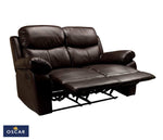 OSCAR BROWN PURE COW Leather + PVC Recliner Set Sofa Set 3+2+1 - interiorinsight.pk