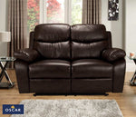 OSCAR BROWN PURE COW Leather + PVC Recliner Set Sofa Set 3+2+1 - interiorinsight.pk