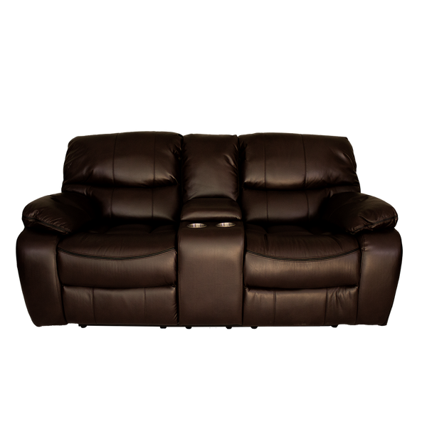 Blake Two Seater Manual Recliner Sofa with Center Table - Brown - interiorinsight.pk