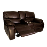 Blake Two Seater Manual Recliner Sofa with Center Table - Brown - interiorinsight.pk