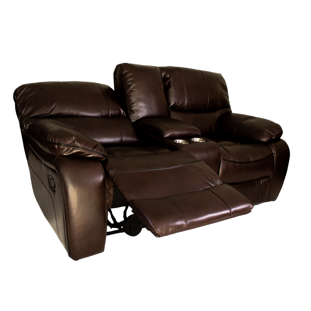 Blake Two Seater Manual Recliner Sofa with Center Table and Cupholders