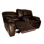 Blake Two Seater Manual Recliner Sofa with Center Table - Brown - interiorinsight.pk