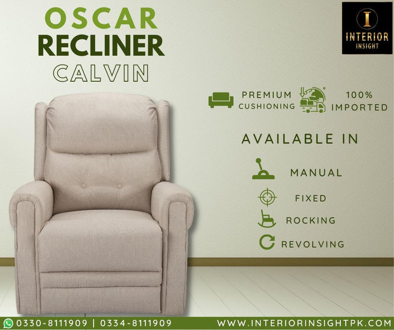 Calvin Recliner Sofa - Off White