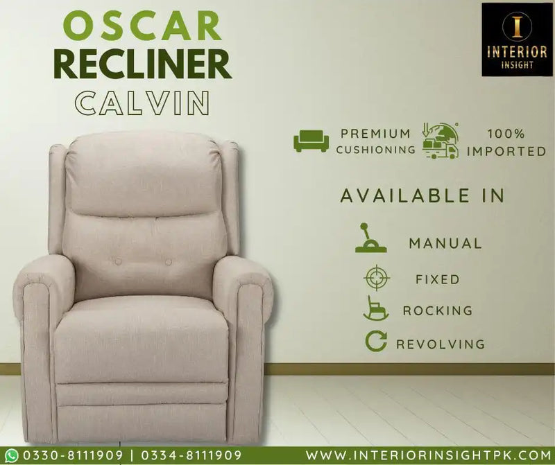 Calvin Recliner Sofa - Off White