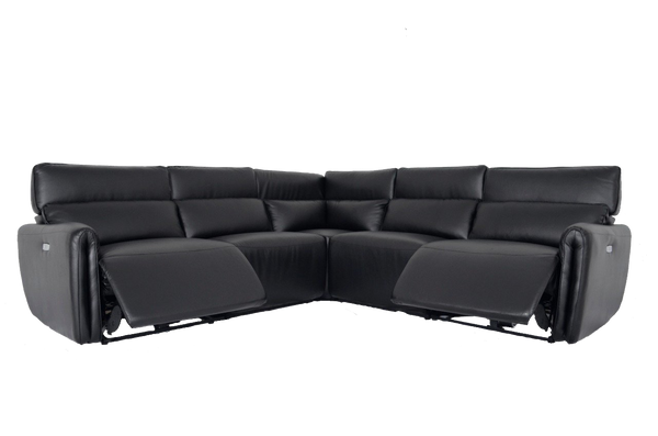 WYATT L Shape Power Recliner Sofa Black - interiorinsight.pk