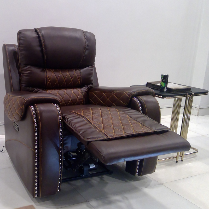 David Three Motor Electric Recliner - Brown & Rust