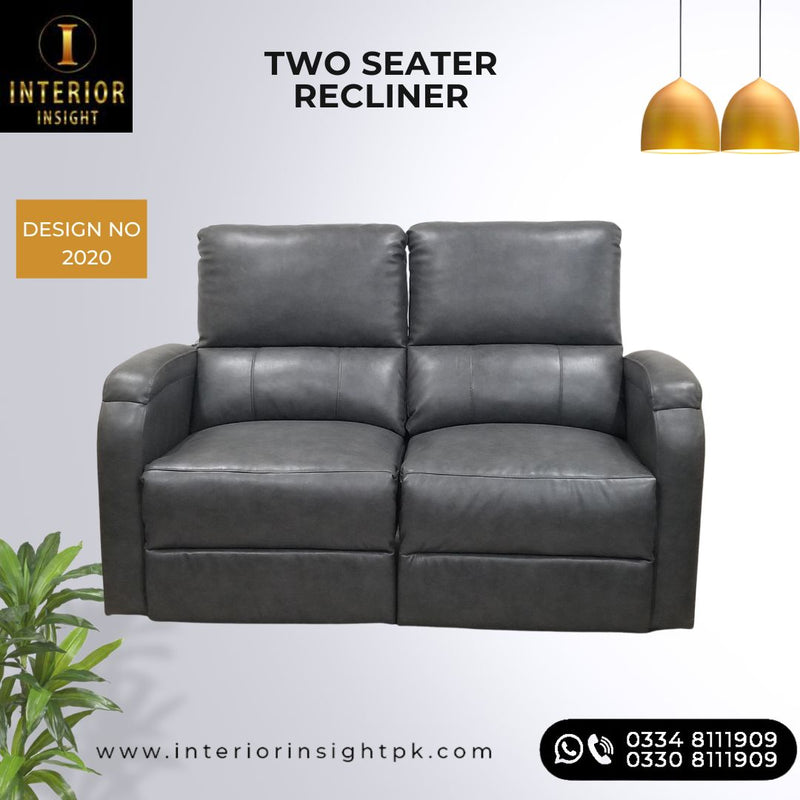 Model 2020 Two Seater Manual Recliner Grey