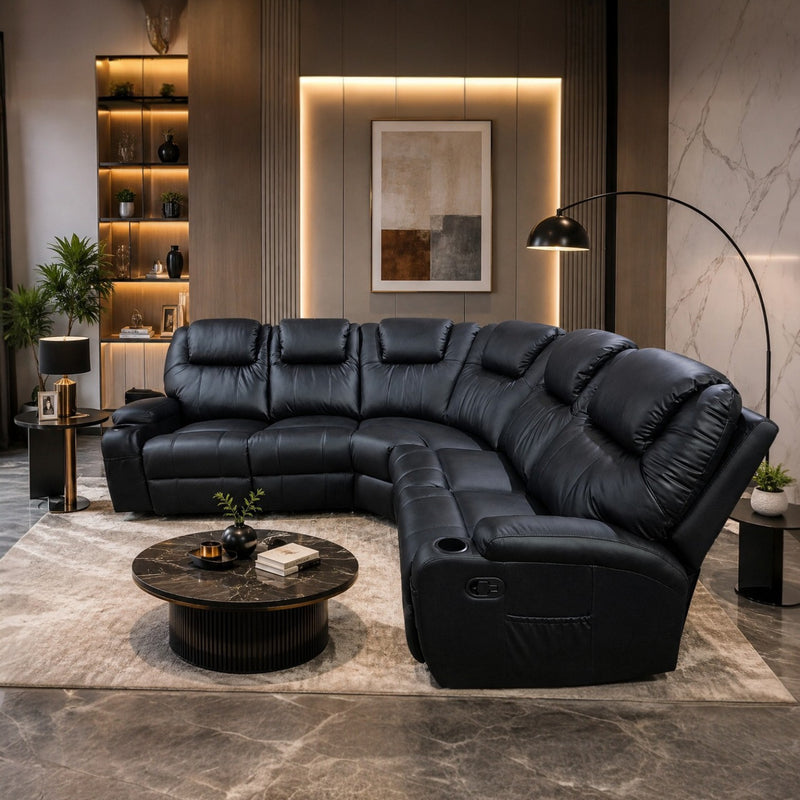 Matt | L Shape | Manual Recliner Sofa | SD Black