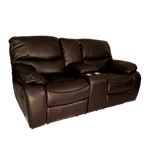 Blake Two Seater Manual Recliner Sofa with Center Table - Brown - interiorinsight.pk